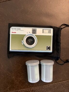Kodak Ektar H35N Half Frame Film Camera in striped green + 2 rolls film